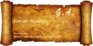 Garab Aladin névjegykártya